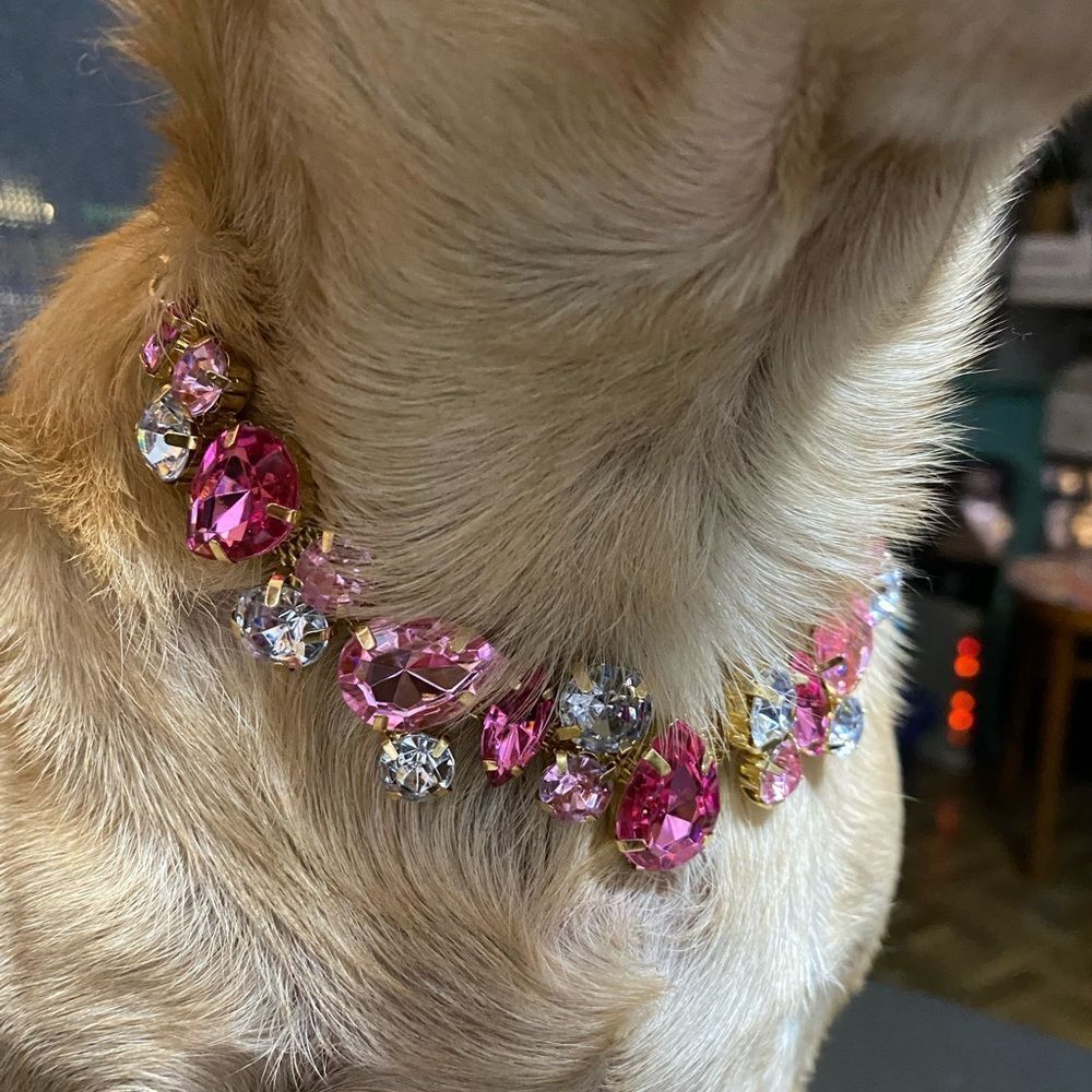 Pink Bling Jewel Dog Fancy Necklace Collar - Picture 2 of 6